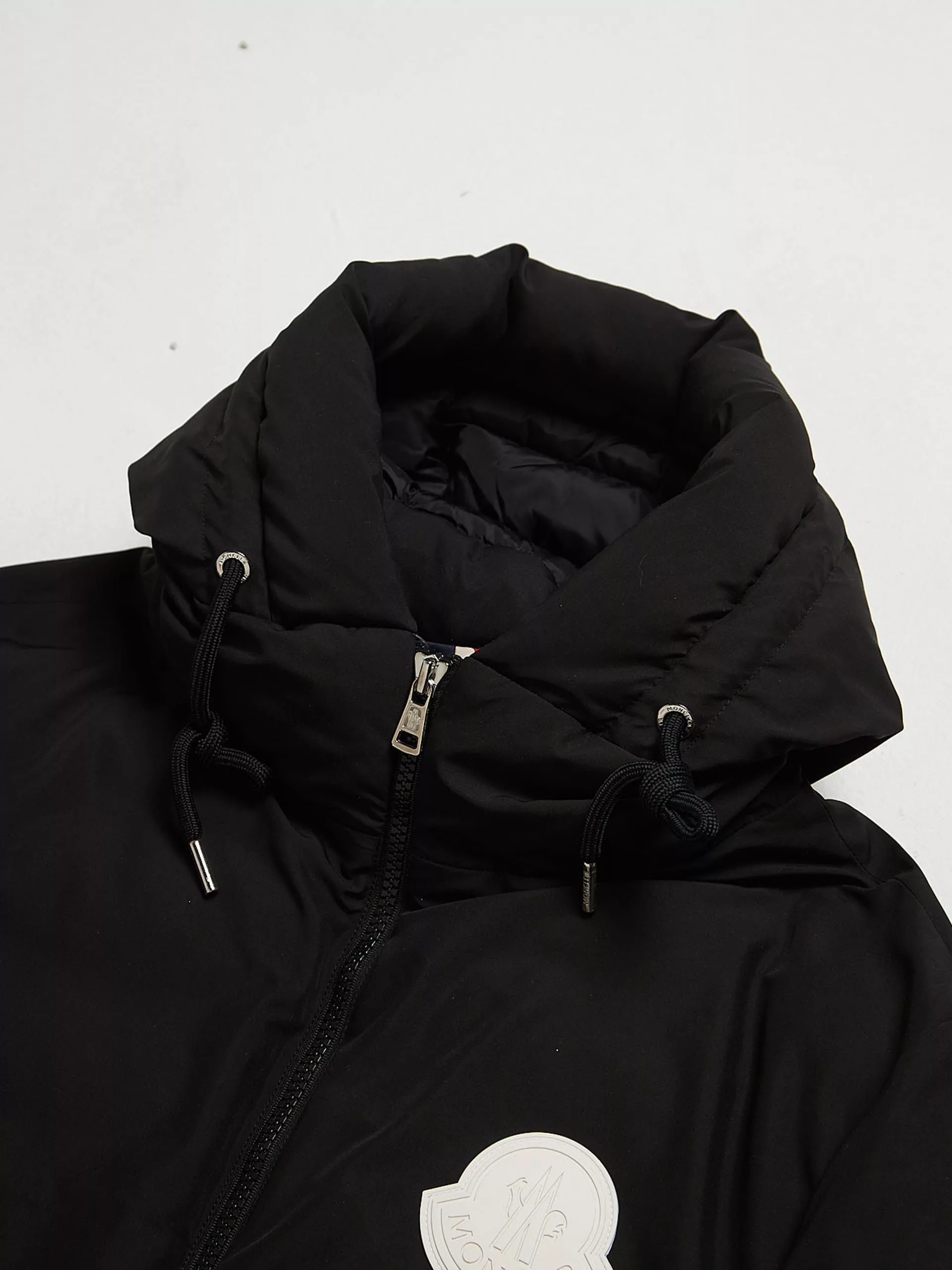 Moncler Parkas Moncler Black Sleeve Logo Printed Polyester Downjacket