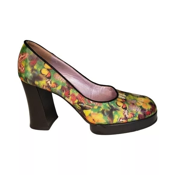 Vintage Platforms Vintage Holographic Pumps Y2K-F by Fortuna Valentina Made in Italy Green