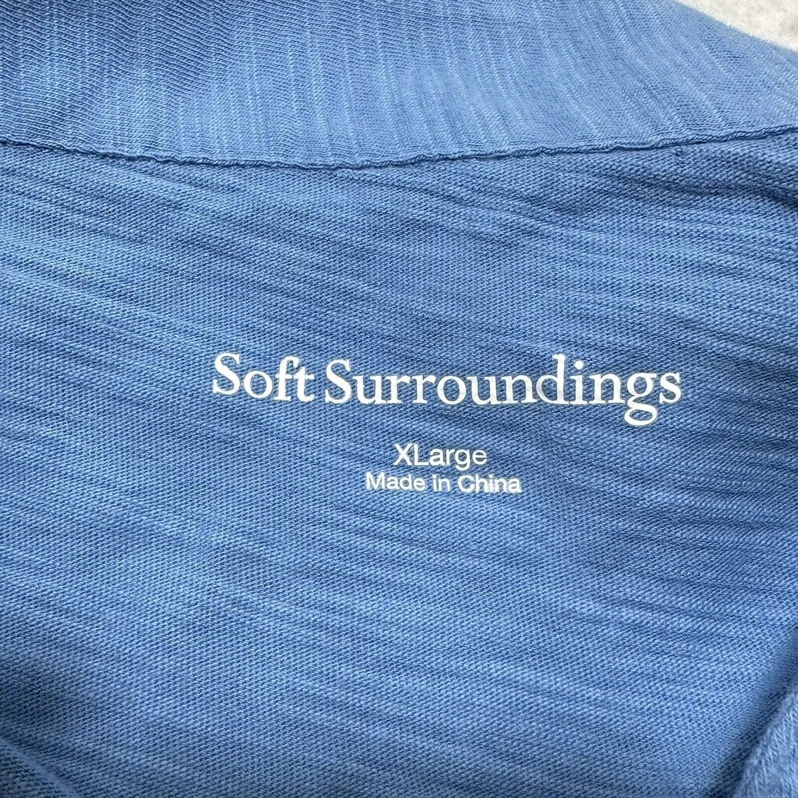 Other Blouses Other Soft Surroundings XL Blue Danielle Button Front Tunic Blouse