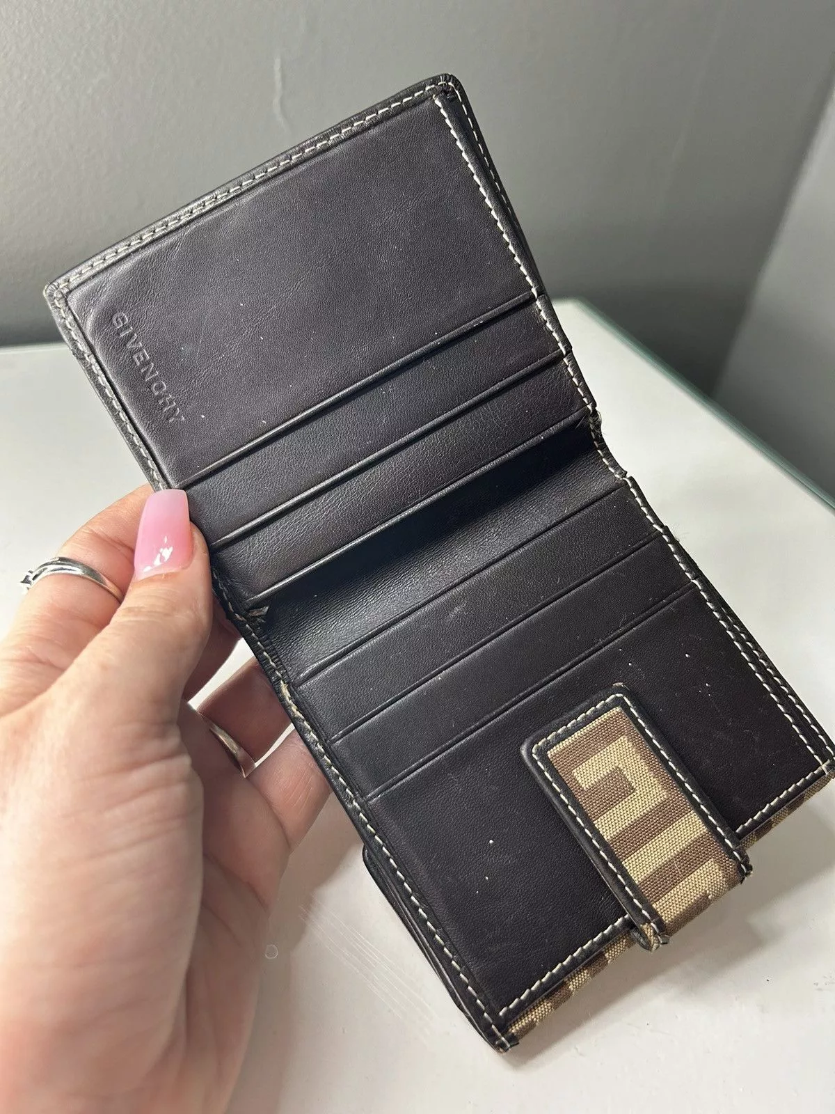 Givenchy Wallets Givenchy Monogram Canvas Compact Wallet YO0064 Brown