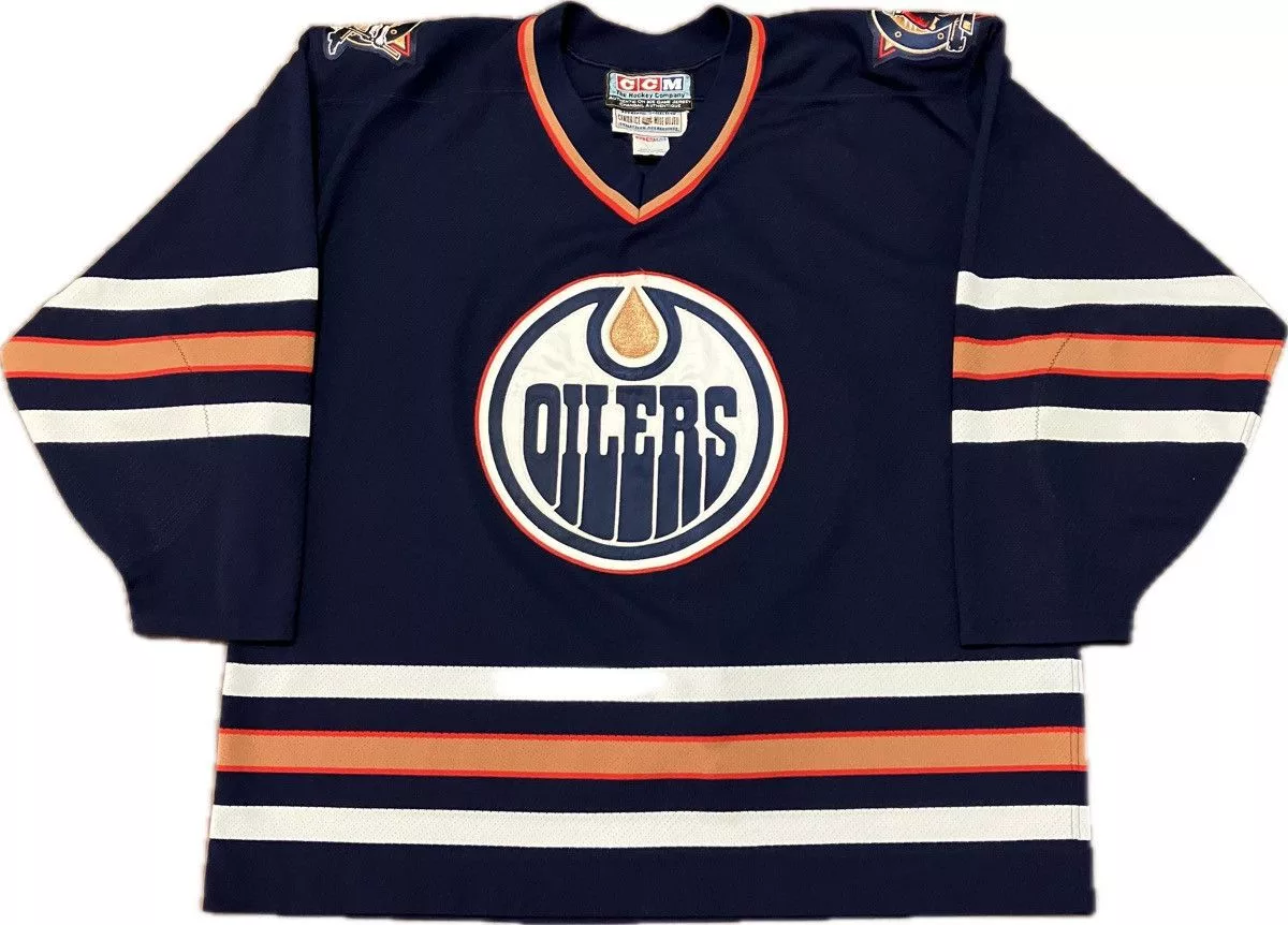 Ccm Jerseys Edmonton Oilers CCM Center Ice NHL Hockey Jersey Size 54 Multi Sportswear