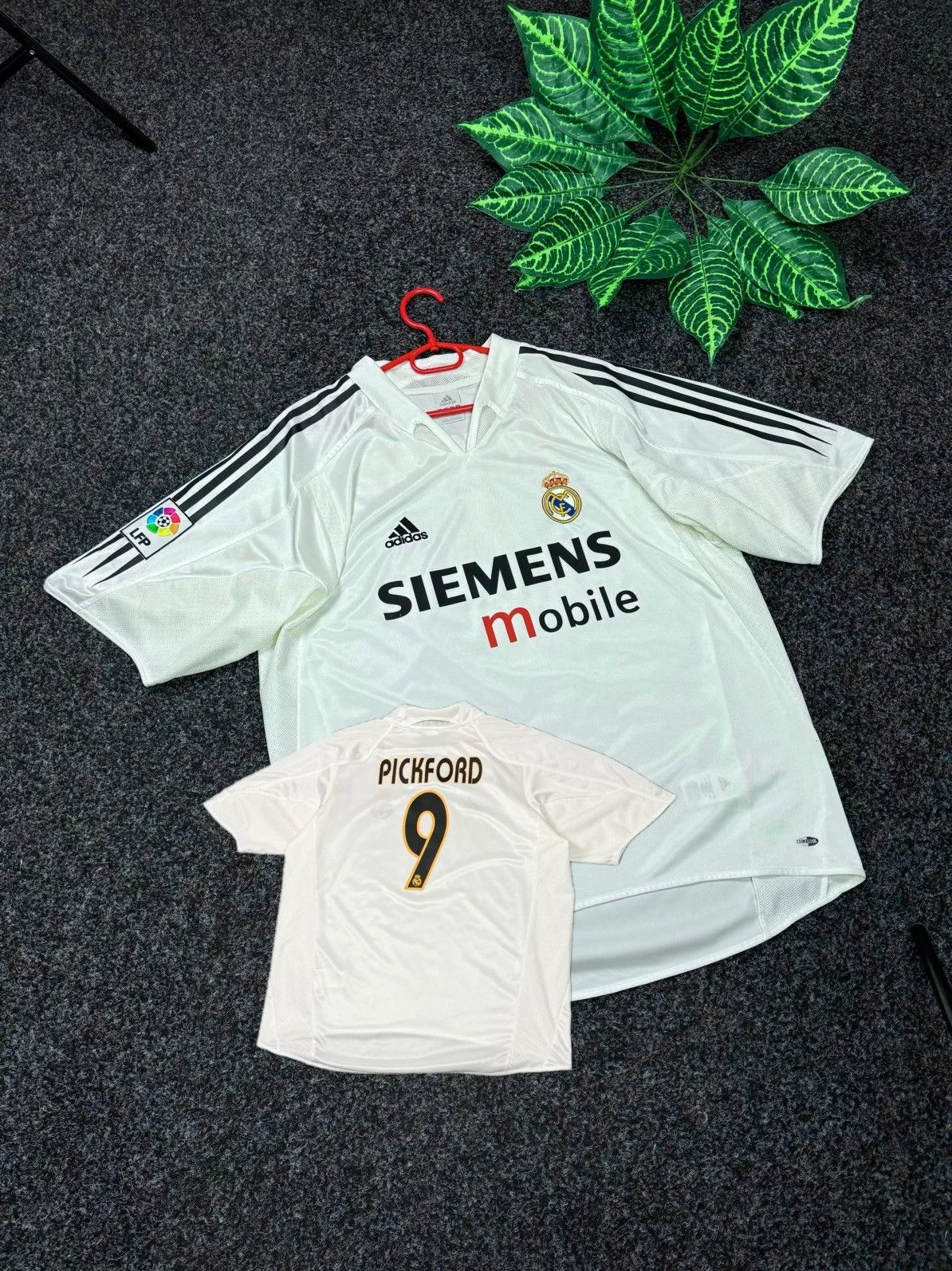 Adidas Jerseys ADIDAS REAL MADRID SOCCER JERSEY VINTAGE 2004 #9 PICKFORD White Sportswear