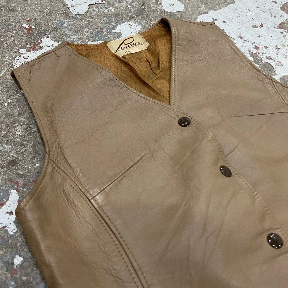 Vintage Vests Vintage Brown Leather Vest