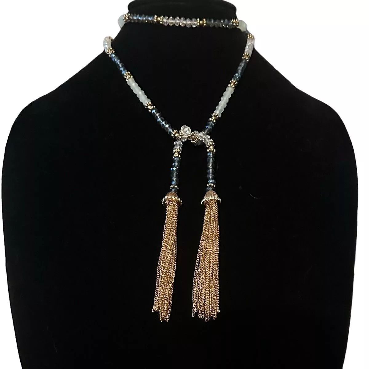 Other Necklaces Other Crystal bead lariat necklace Blue