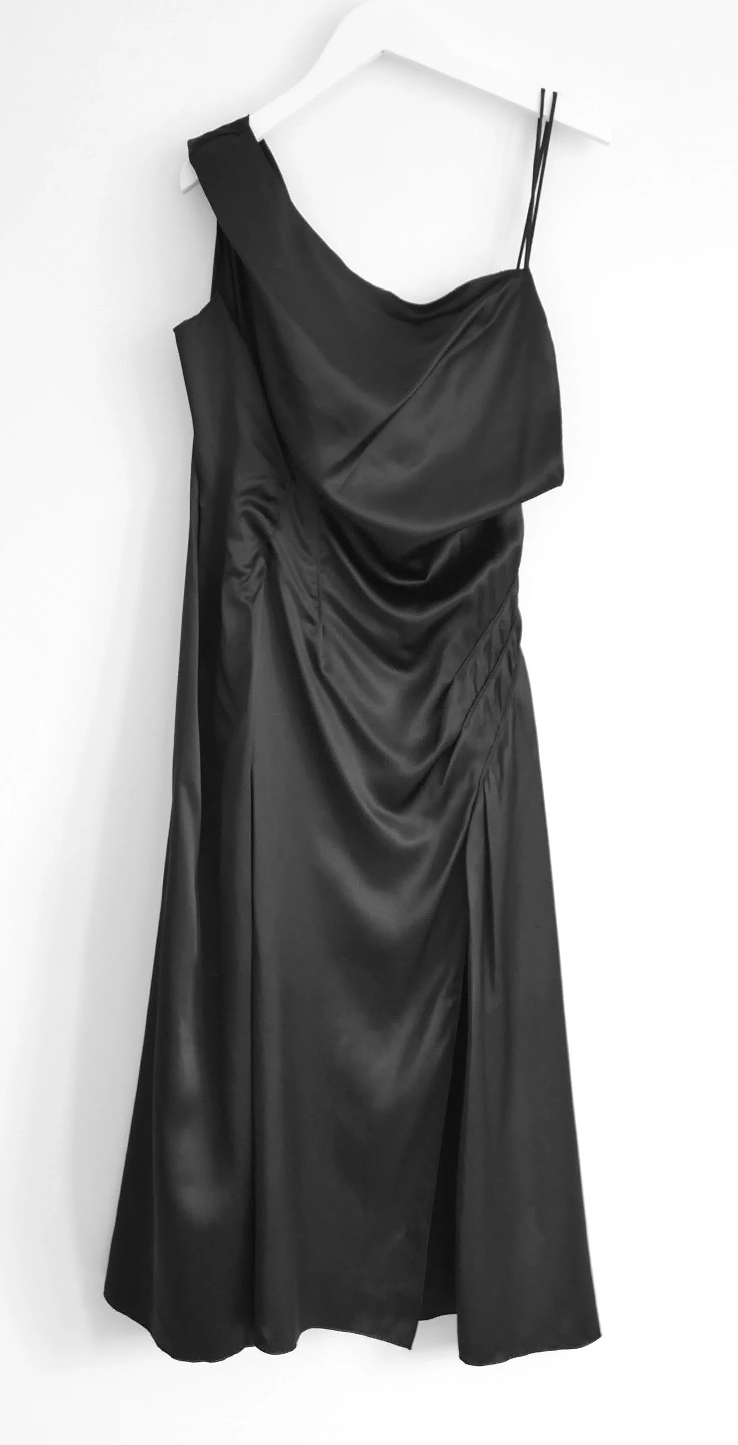 Versace Midi Dresses Versace SS19 black silk double layer slip dress
