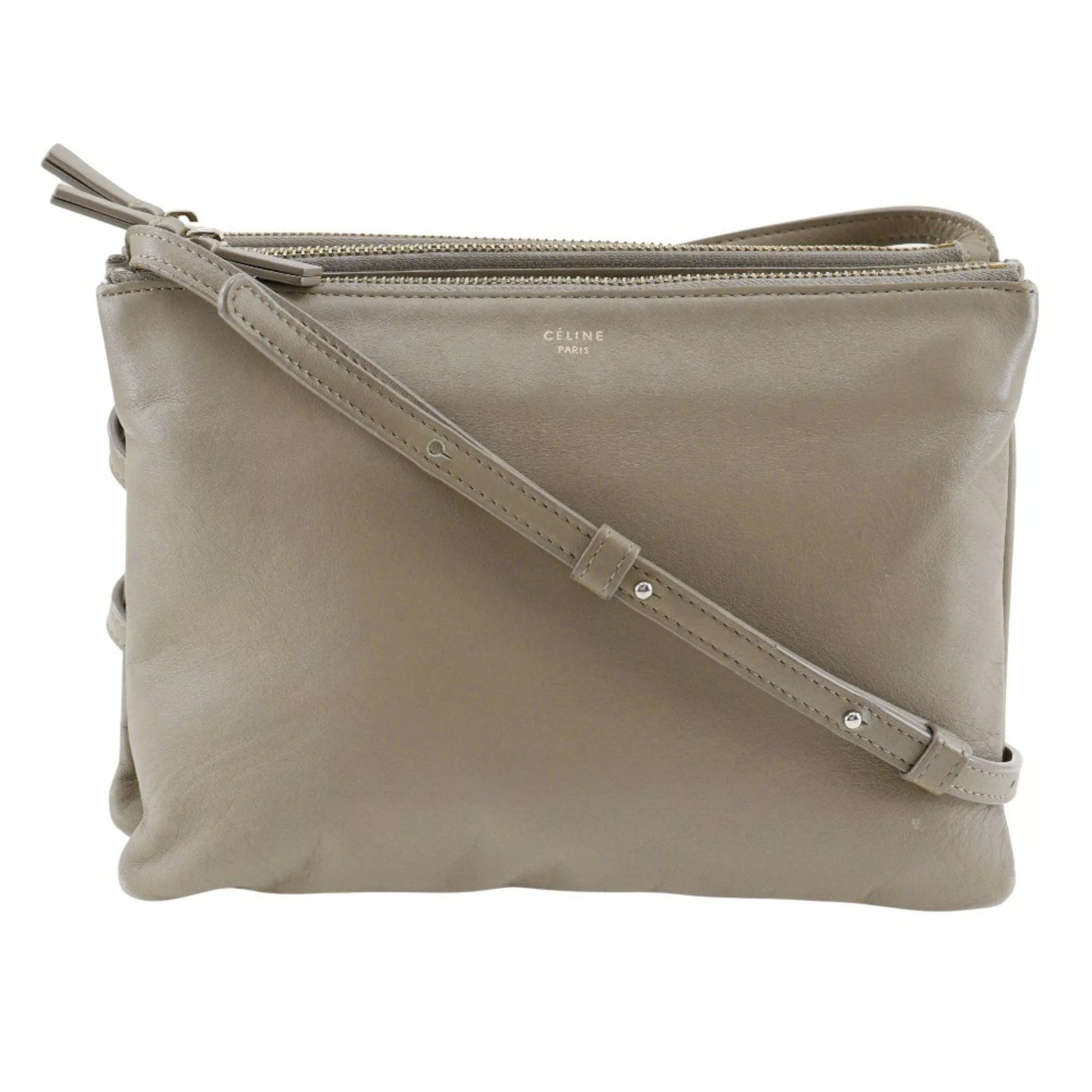 Celine Other CELINE Trio Large Shoulder Bag Calf A5 for Women Gray