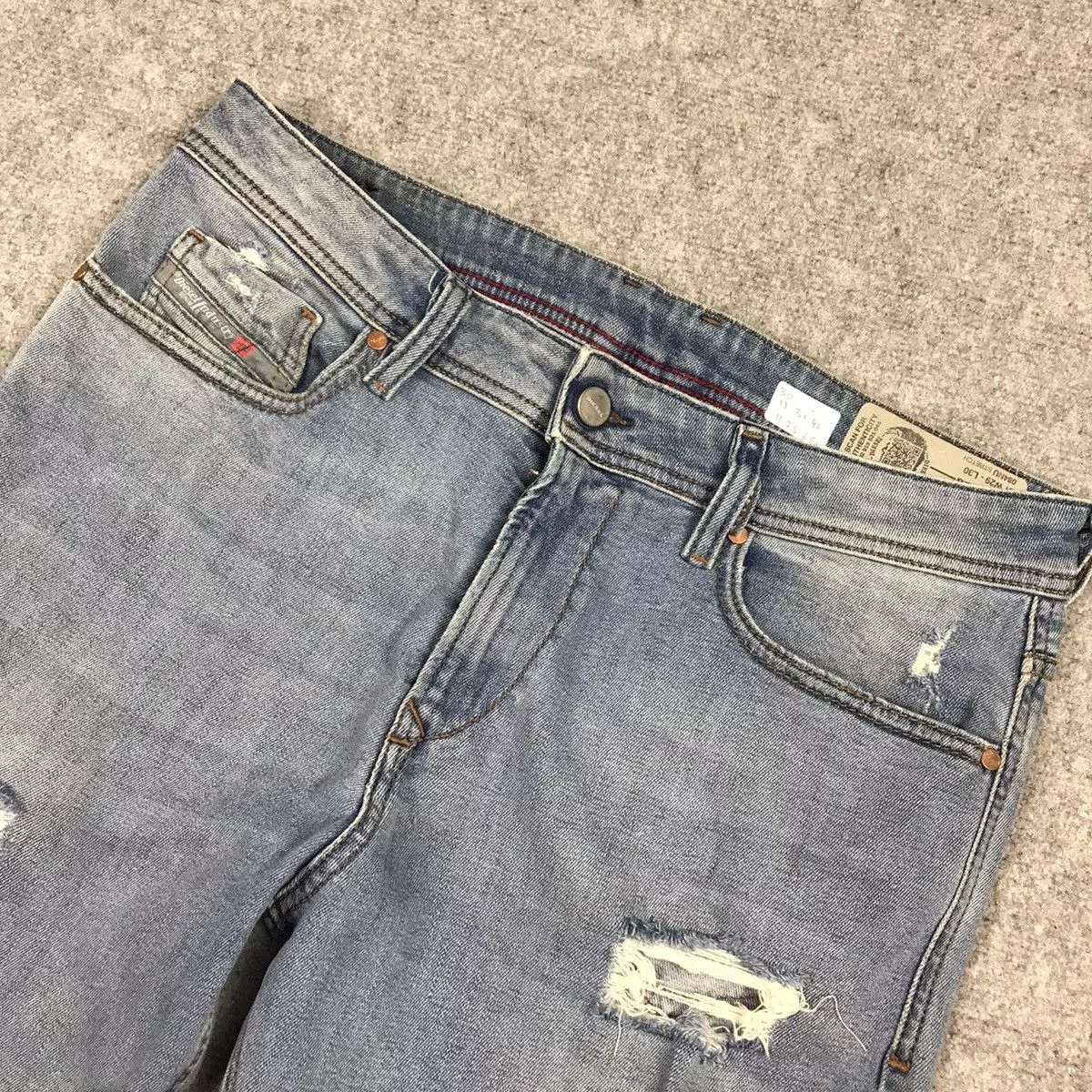 Diesel Denim SLIM DIESEL DISTRESSED JEANS PANTS Blue