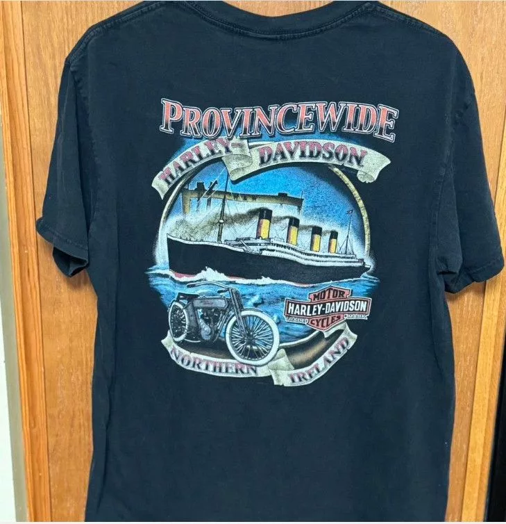 Harley Davidson Short Sleeve T Shirts Harley Davidson × Vintage Harley Davidson Provincewide Tshirt Black