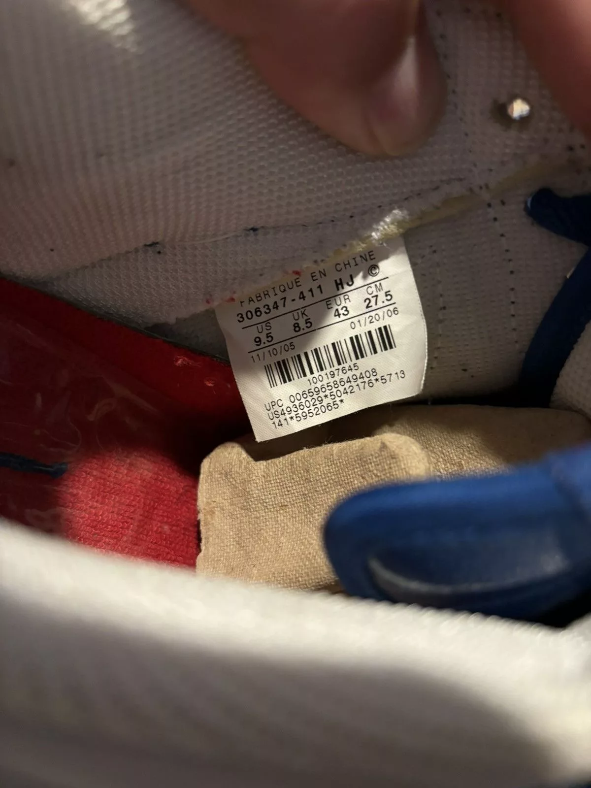 Nike Low Top Sneakers Nike Air Force 1 Sheed 9.5 pistons 2006 Blue