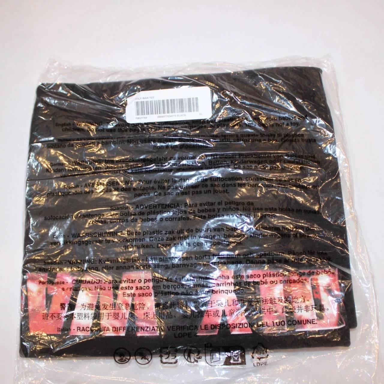 Supreme Short Sleeve T Shirts Supreme Holy War Tee - Black
