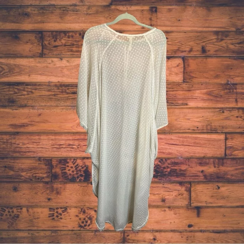 Free People Blouses Intimately Free People White Long Line Kaftan Duster Medium/