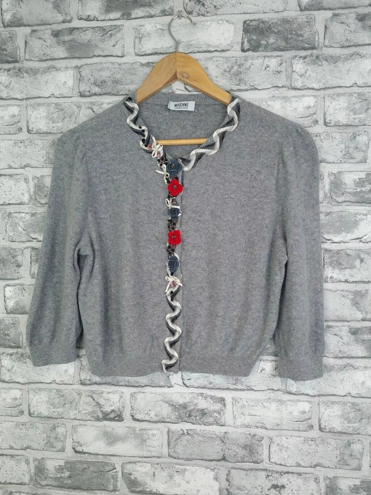 Moschino Sweaters Moschino Mochino Cheap And Chic Cardigan Uk 14 Grey Vintage Cropped Gray