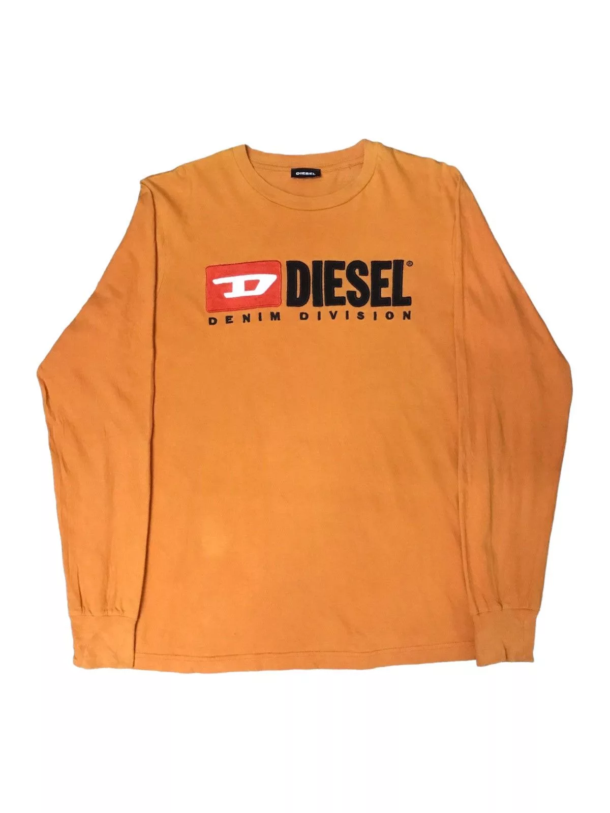 Diesel Long Sleeve T Shirts DIESEL DENIM DIVISION EMBROIDERY D PAUSE WITH SPELL OUT Orange Vintage