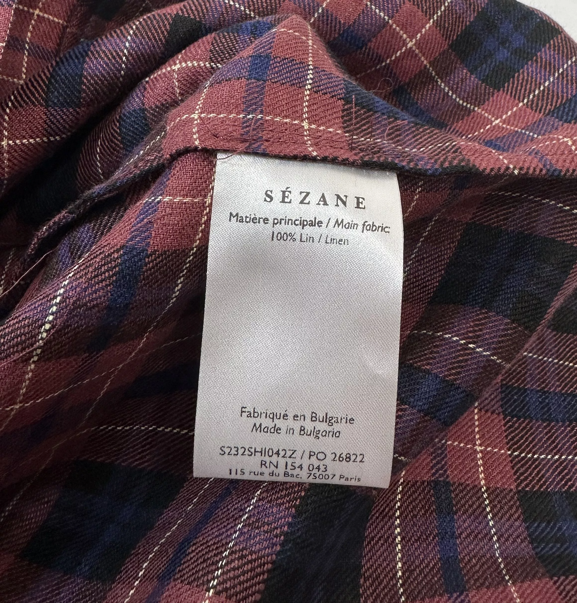 Sezane Blouses Sezane Lealys Shirt In Check Plaid Multi