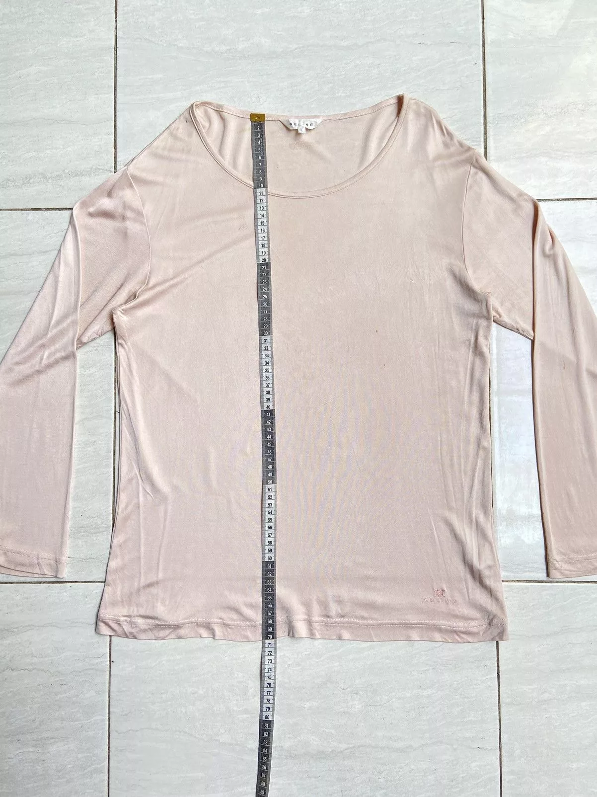 Celine Long Sleeve T Shirts CELINE Pink Long Sleeve T-shirt Streetwear