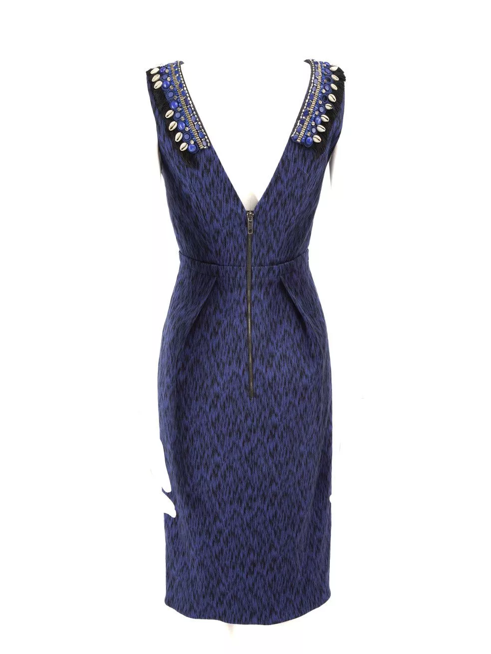 Matthew Williamson Midi Dresses Matthew Williamson Blue Sleeveless Printed Dress
