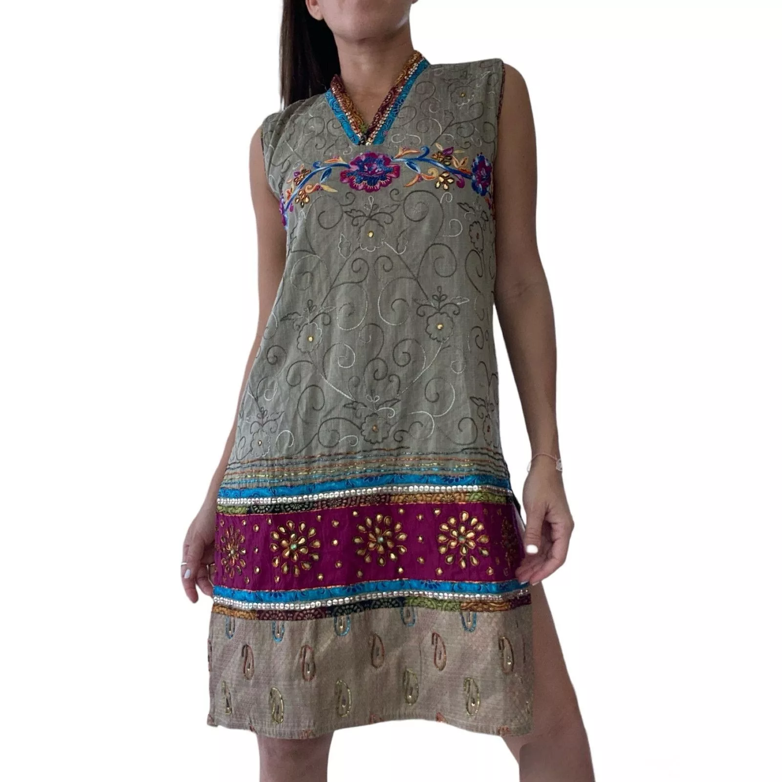 NBDN Nobrandedon Midi Dresses NBDN Nobrandedon ETHNIC TUNIC | SMALL White
