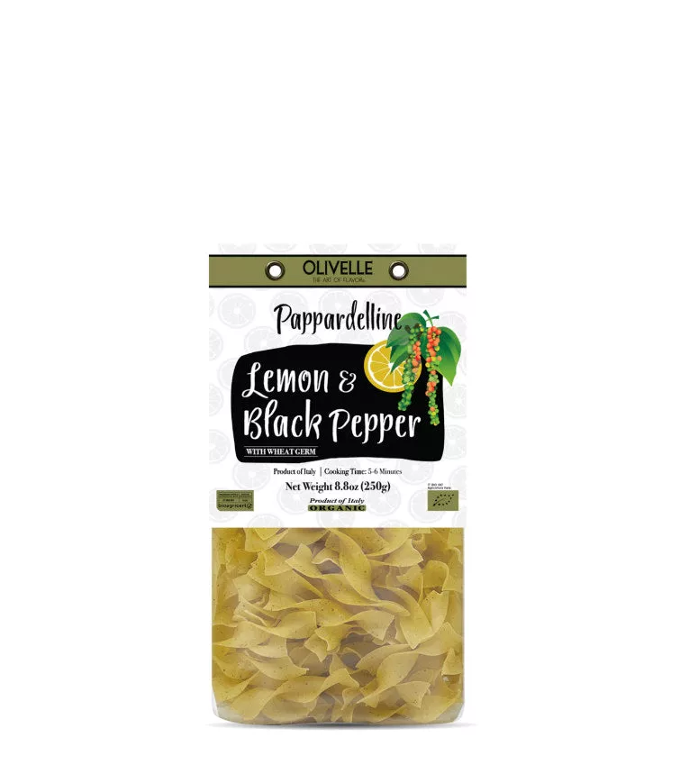 Lemon Pepper Papparelline  Pasta- Organic