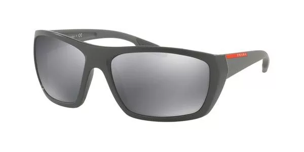 Prada Sunglasses Prada PS 06SS VY90D3 61 Matte Grey Rectangle Sunglasses. Black