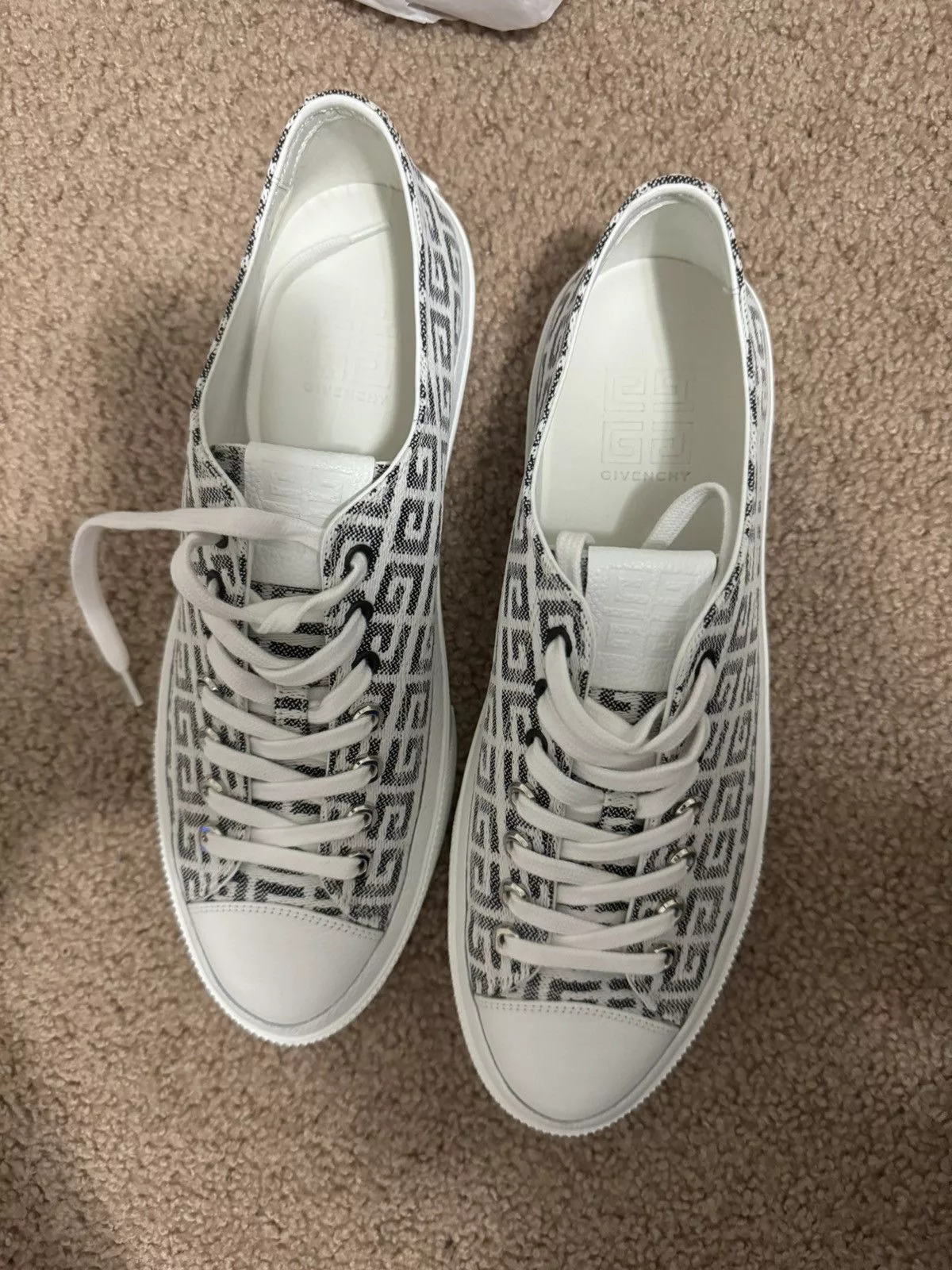 Givenchy Low Top Sneakers Givenchy Men's City Allover Logo Canvas Low-Top Sneakers Black