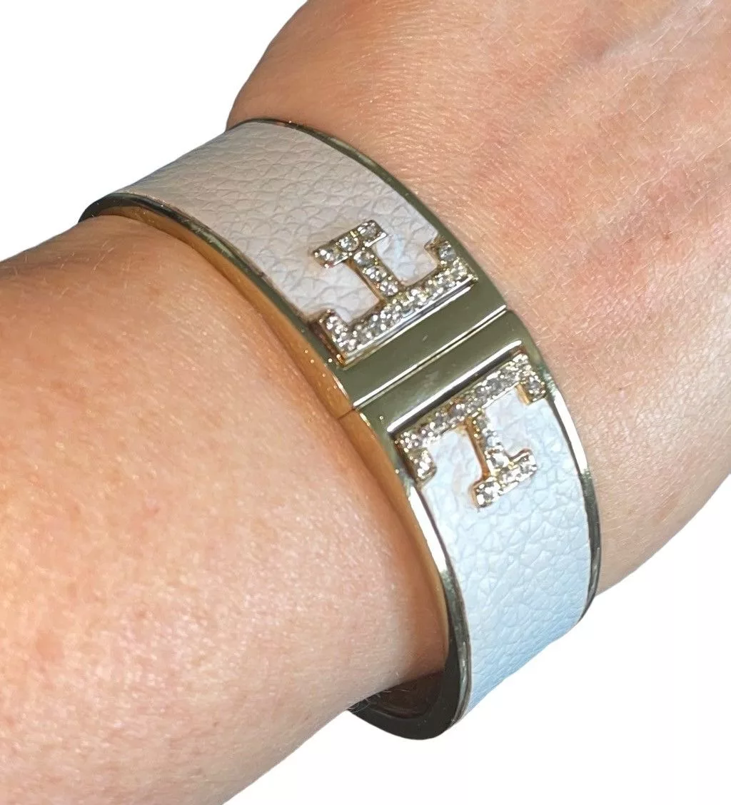 Other Bracelets Other MX Designer Leather Hinged Cuff White
