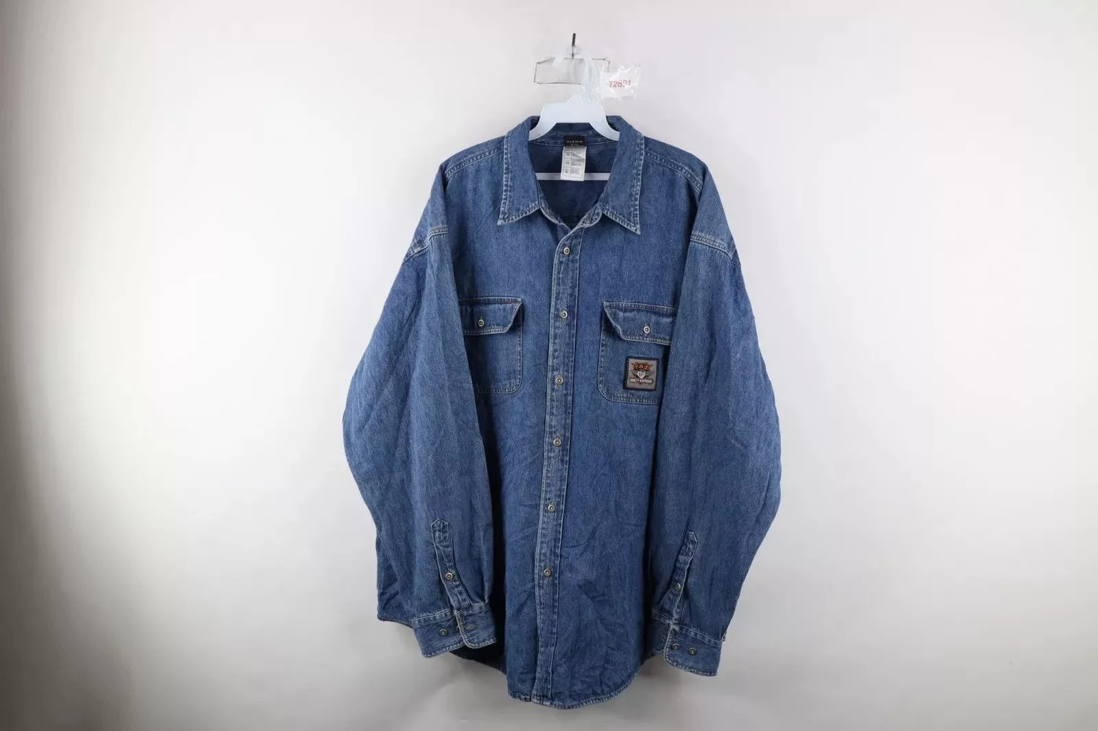 Harley Davidson Shirts Button Ups Harley Davidson × Vintage Vintage 90s Harley Davidson x Looney Tunes Button Shirt Blue