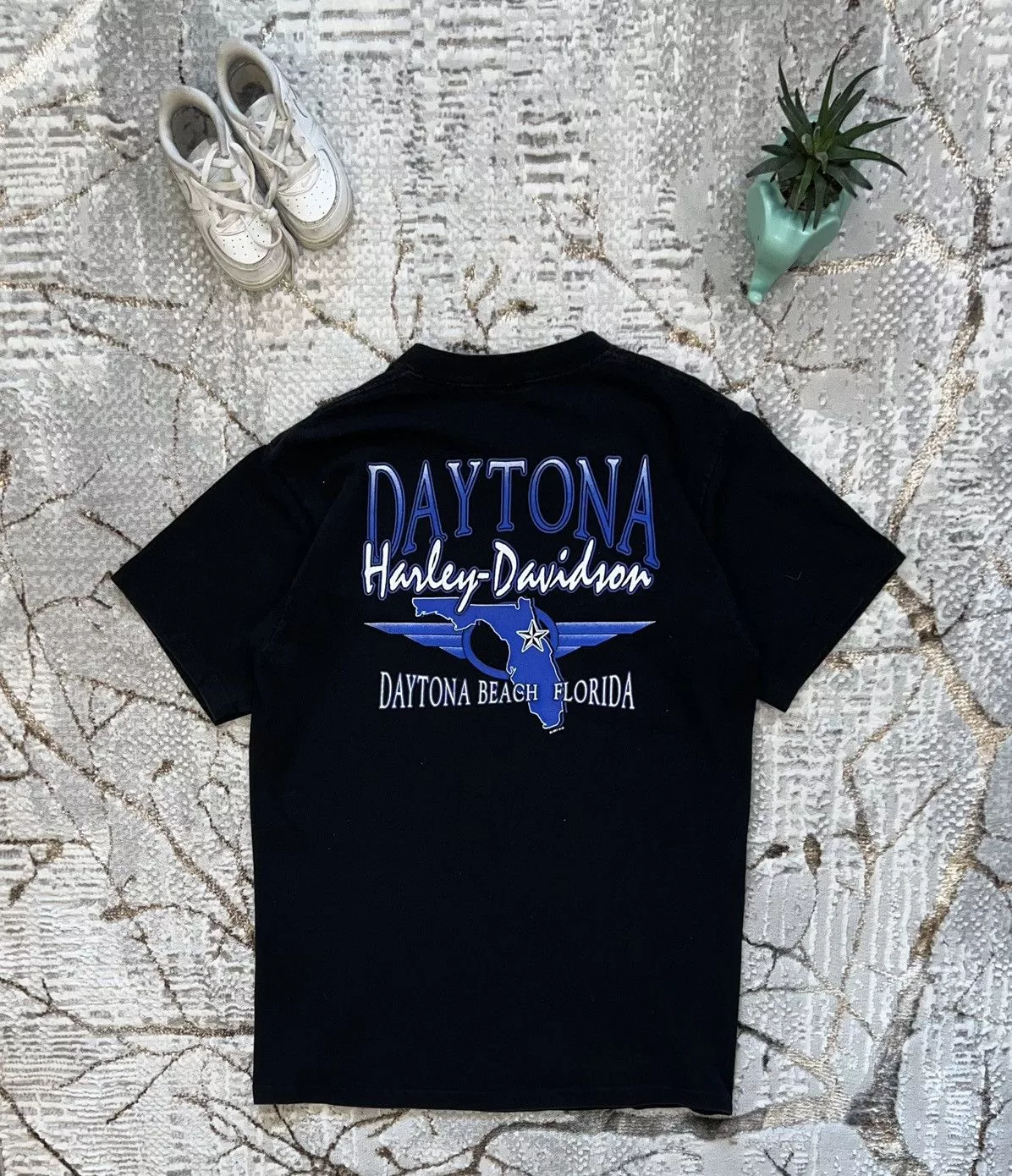 Harley Davidson Short Sleeve T Shirts Harley Davidson × Vintage HARLEY DAVIDSON 1996 VINTAGE DAYTONA BIKE WEEK T-SHIRT TEE Black Streetwear