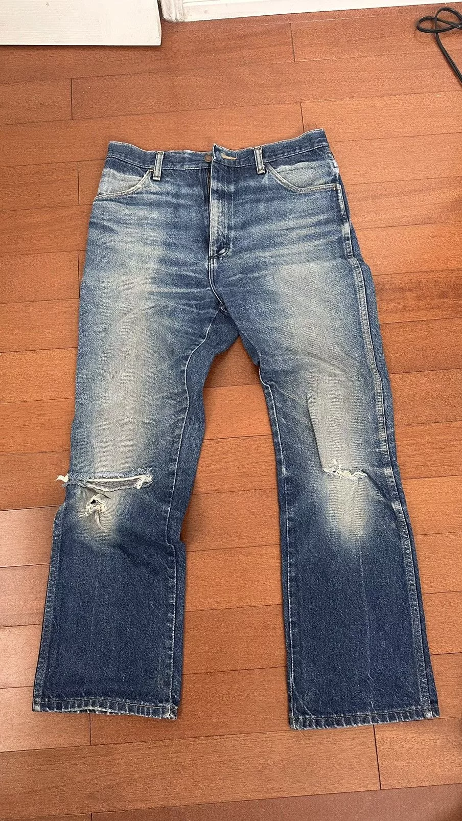 Rustler Denim Rustler × Vintage Rustler Distressed Faded Flare jeans Blue