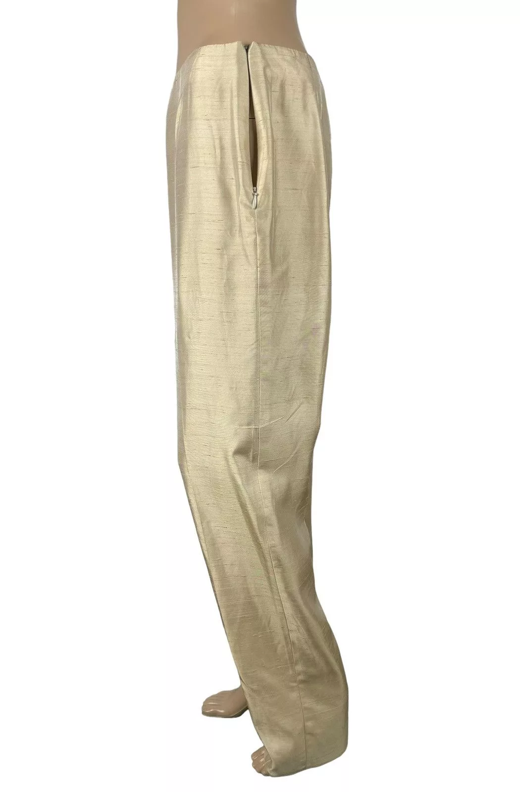 Max Mara Pants Max Mara Silk-Acetat Pants size US10 IT44 Beige