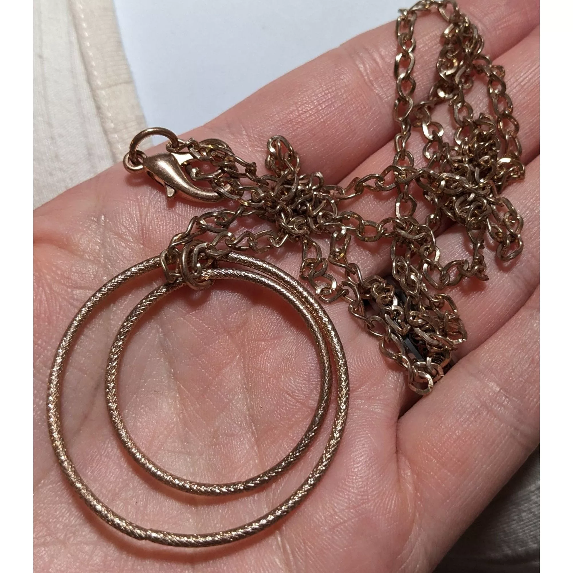 Other Necklaces Other Rose Gold Double Circle Pendant Necklace