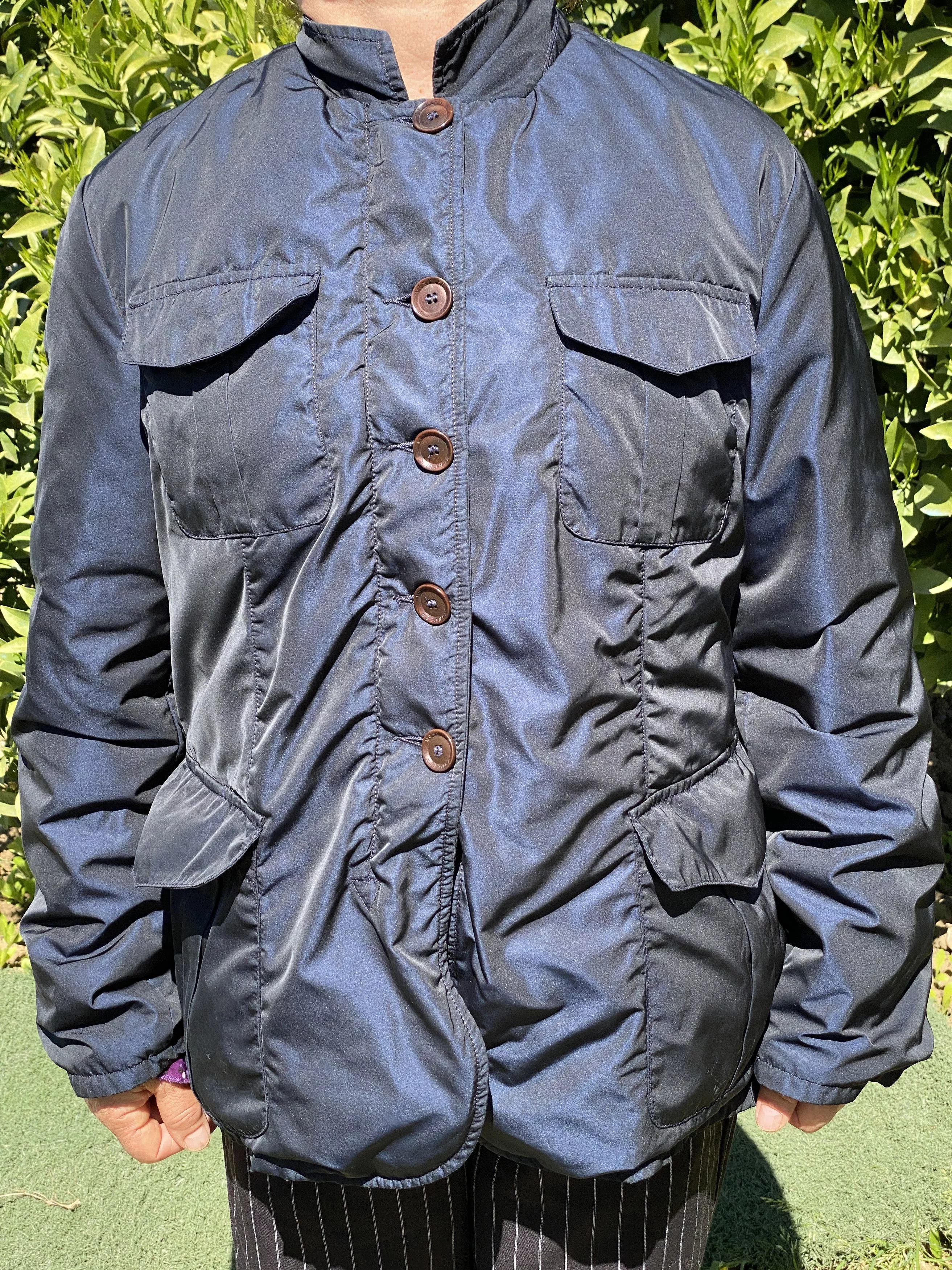 Moncler Down Jackets 2001 Moncler Slim Fit Royal Blazer Size 5 XL 2XL Metallic Silver Vintage