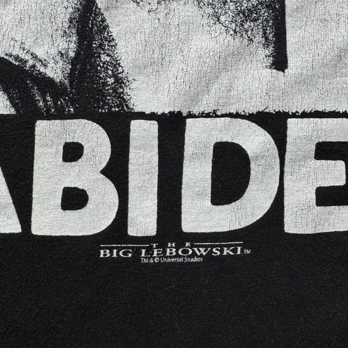 Universal Studios Short Sleeve T Shirts Universal Studios × Vintage The Big lebowski the dude abides movie tee Black
