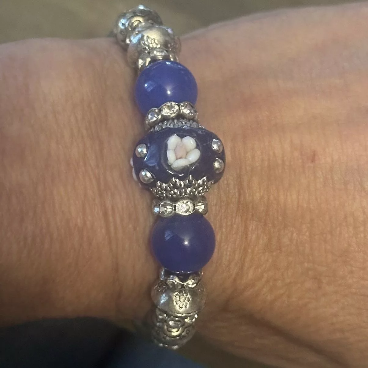 Other Bracelets Other Handmade bead charm stretch bracelet Silver
