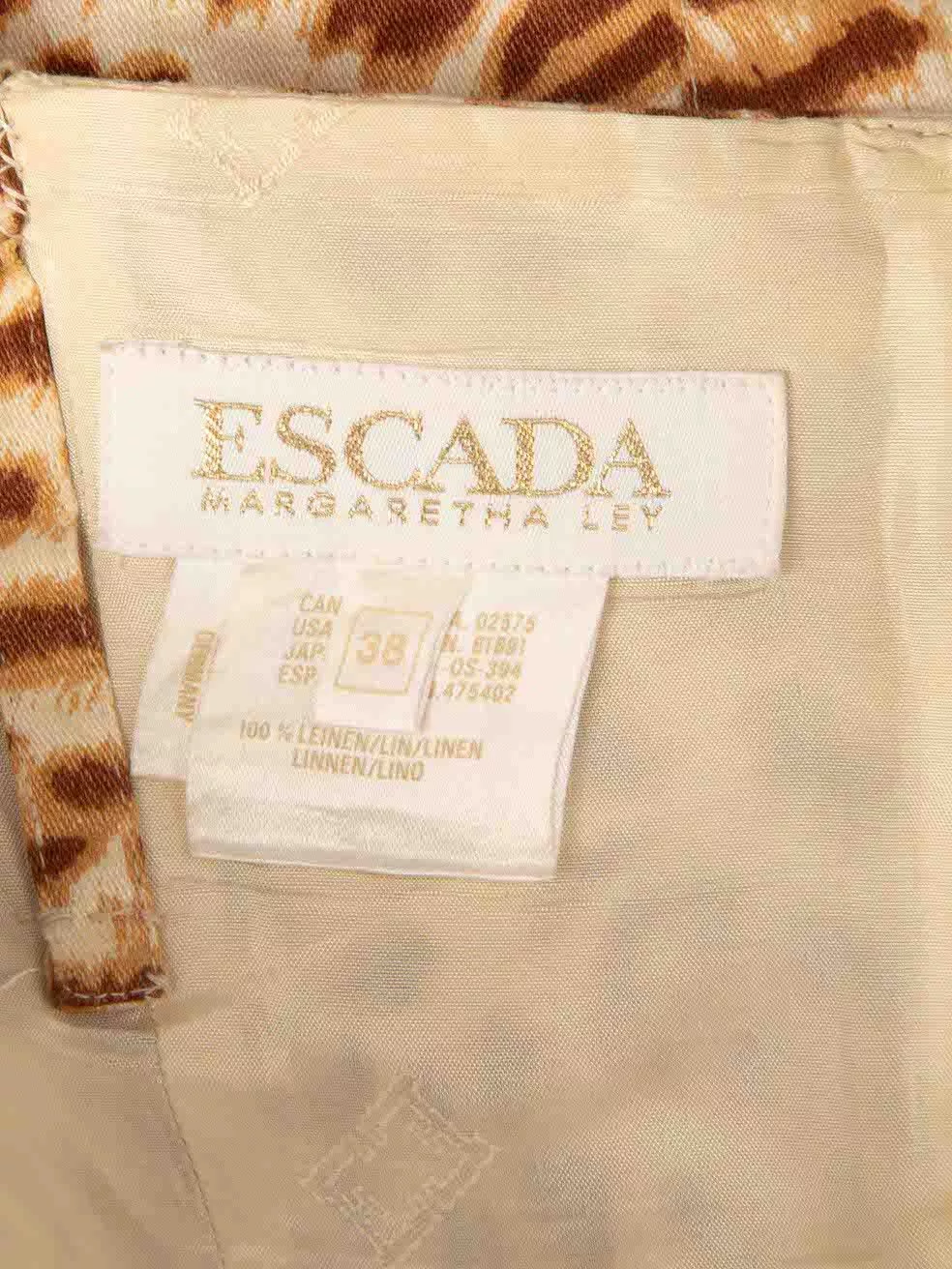 Escada Midi Dresses Escada Brown Knee Length Leopard Print Dress