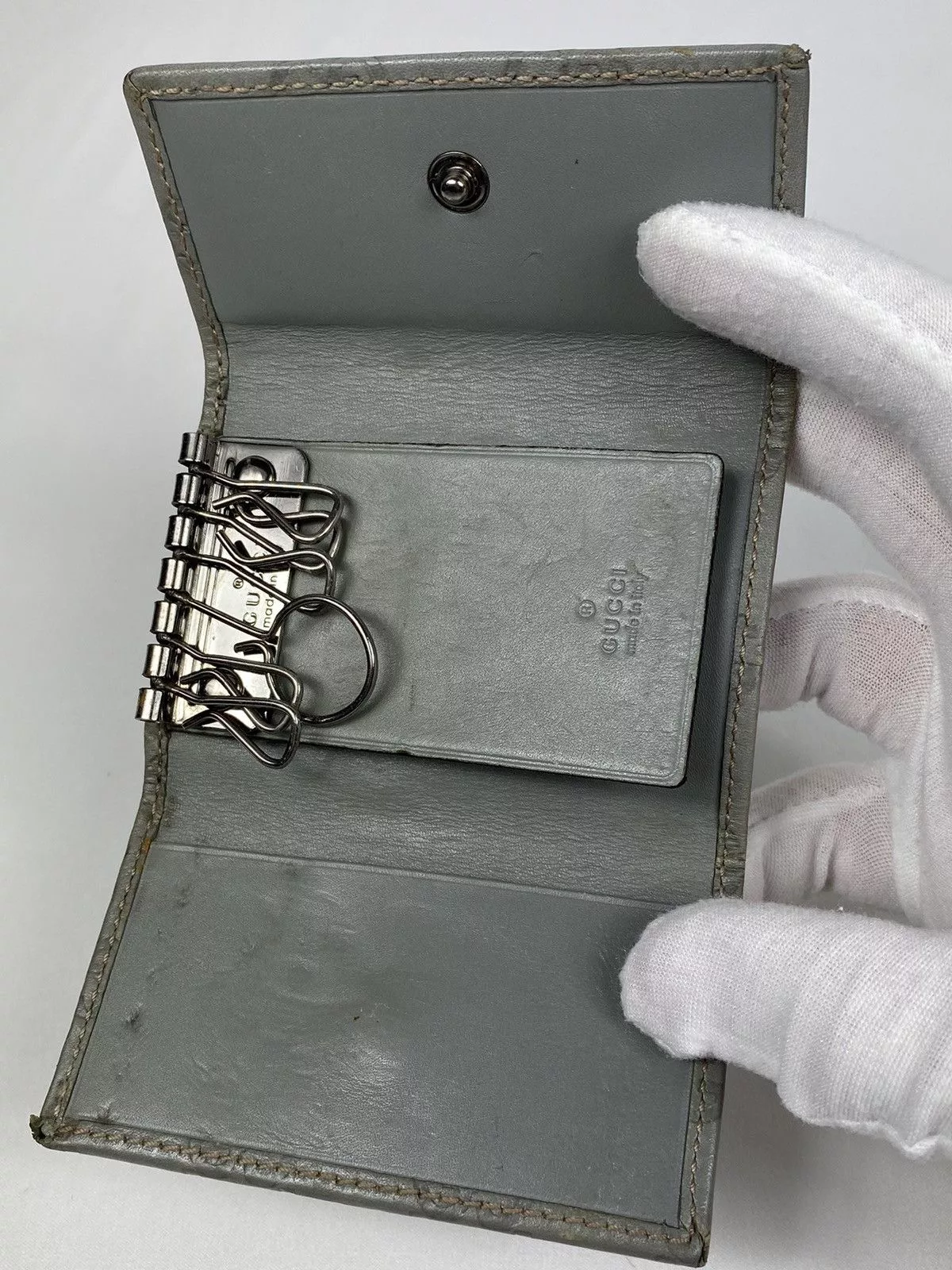 Gucci Wallets Gucci GG Guccissima leather Key Holder Blue