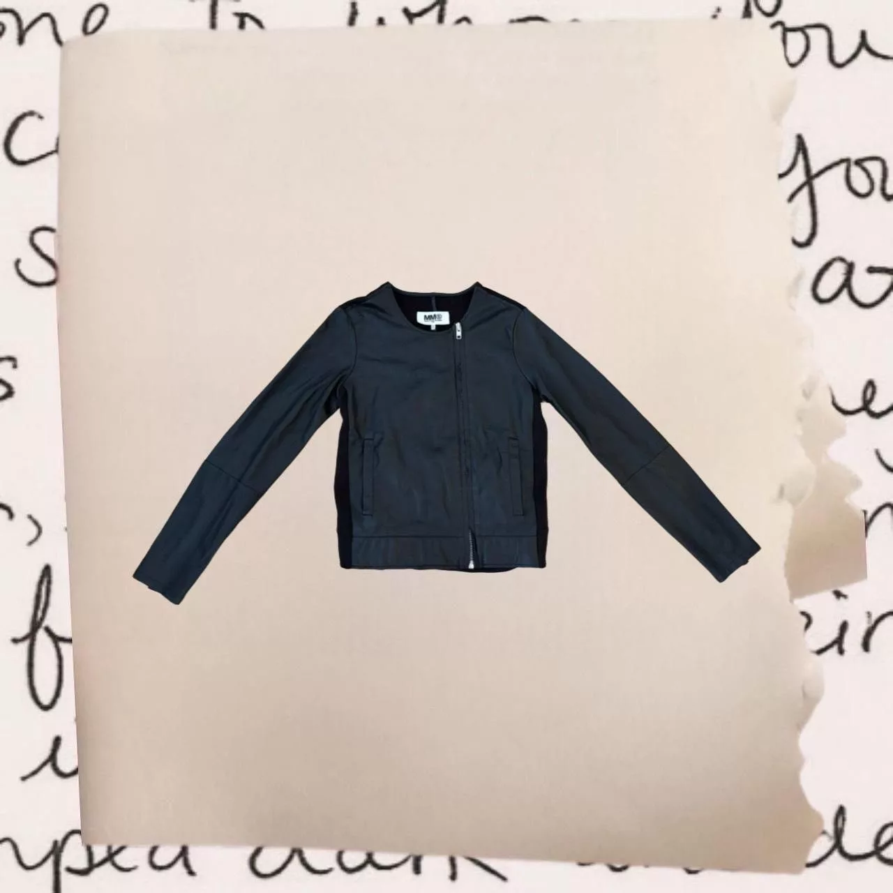 Designer Leather Jackets Designer × Maison Margiela × Vintage genuine leather maison margiela asymmetrical zip up jacket Black
