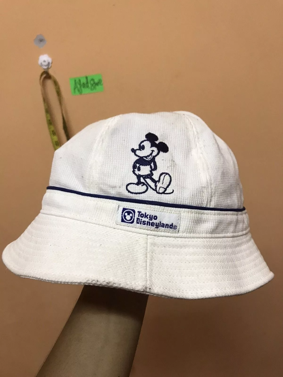 Mickey Mouse Hats Mickey Mouse × Vintage ‼️VTG HAT BUCKET TOKYO DISNEYLAND SIZE 56cm White