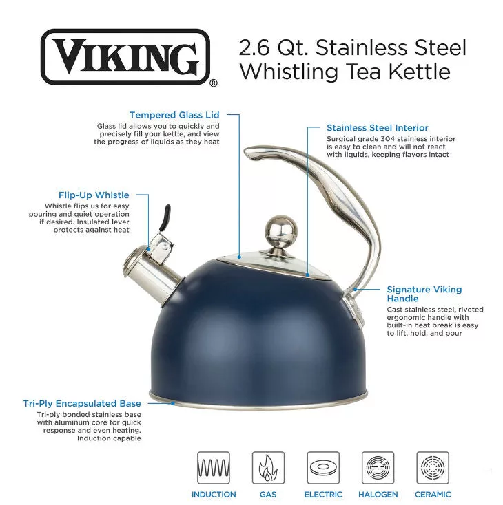 Viking Slate Blue Tea Kettle