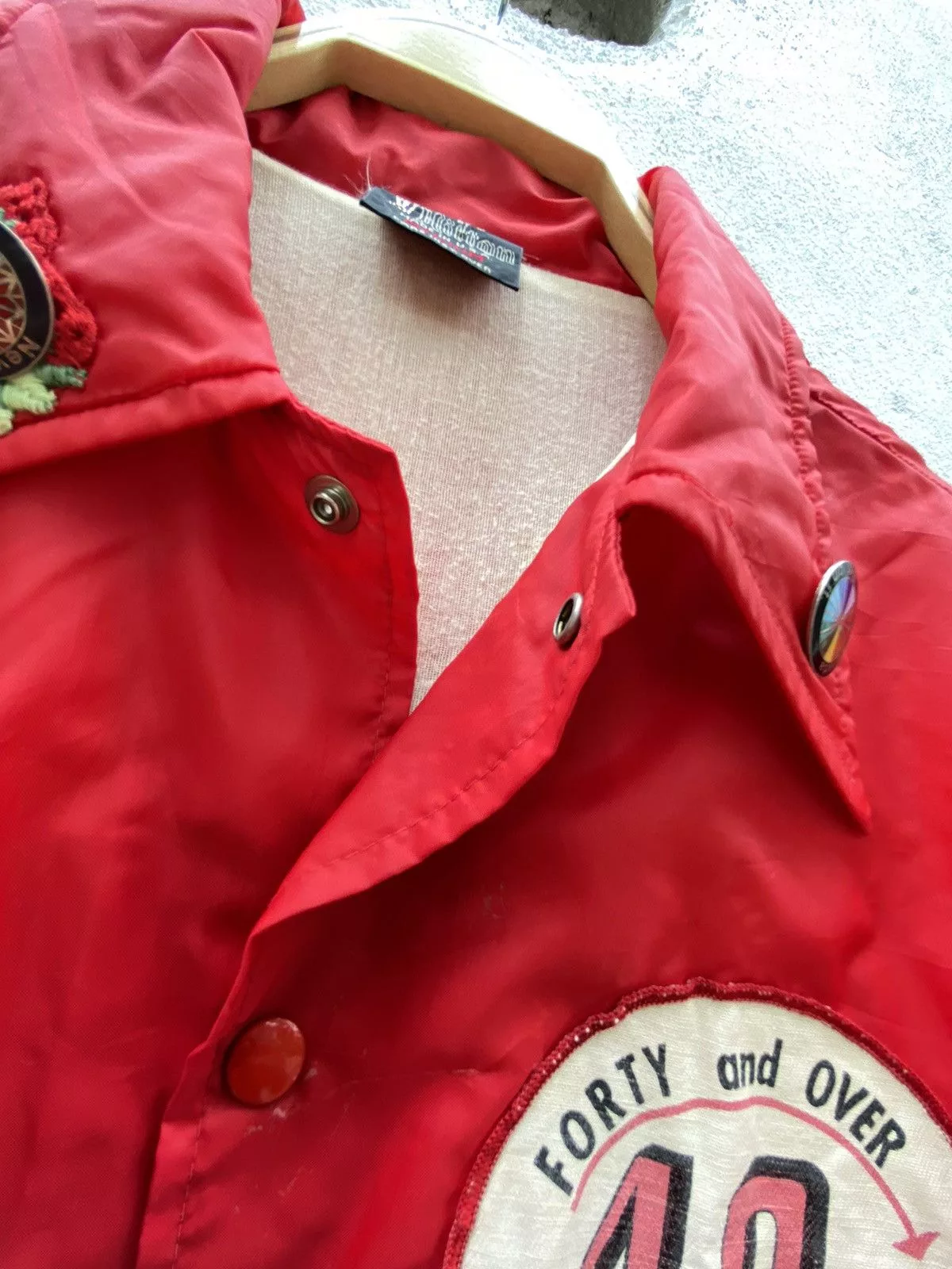 Vintage Light Jackets Vintage red nylon patch jacket