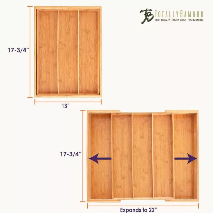 Expandable Bamboo Utensil Drawer Organizer
