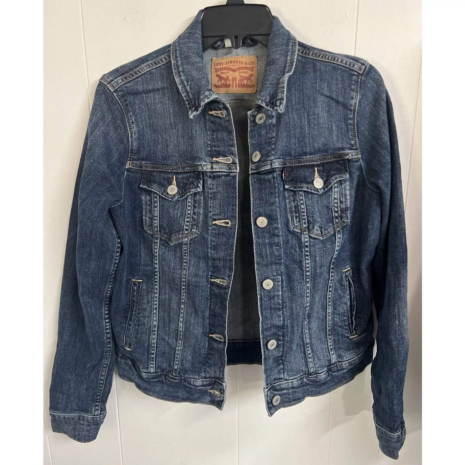 Levi's Jackets Levi's oversized mid wash long sleeve denim jacket size M Blue