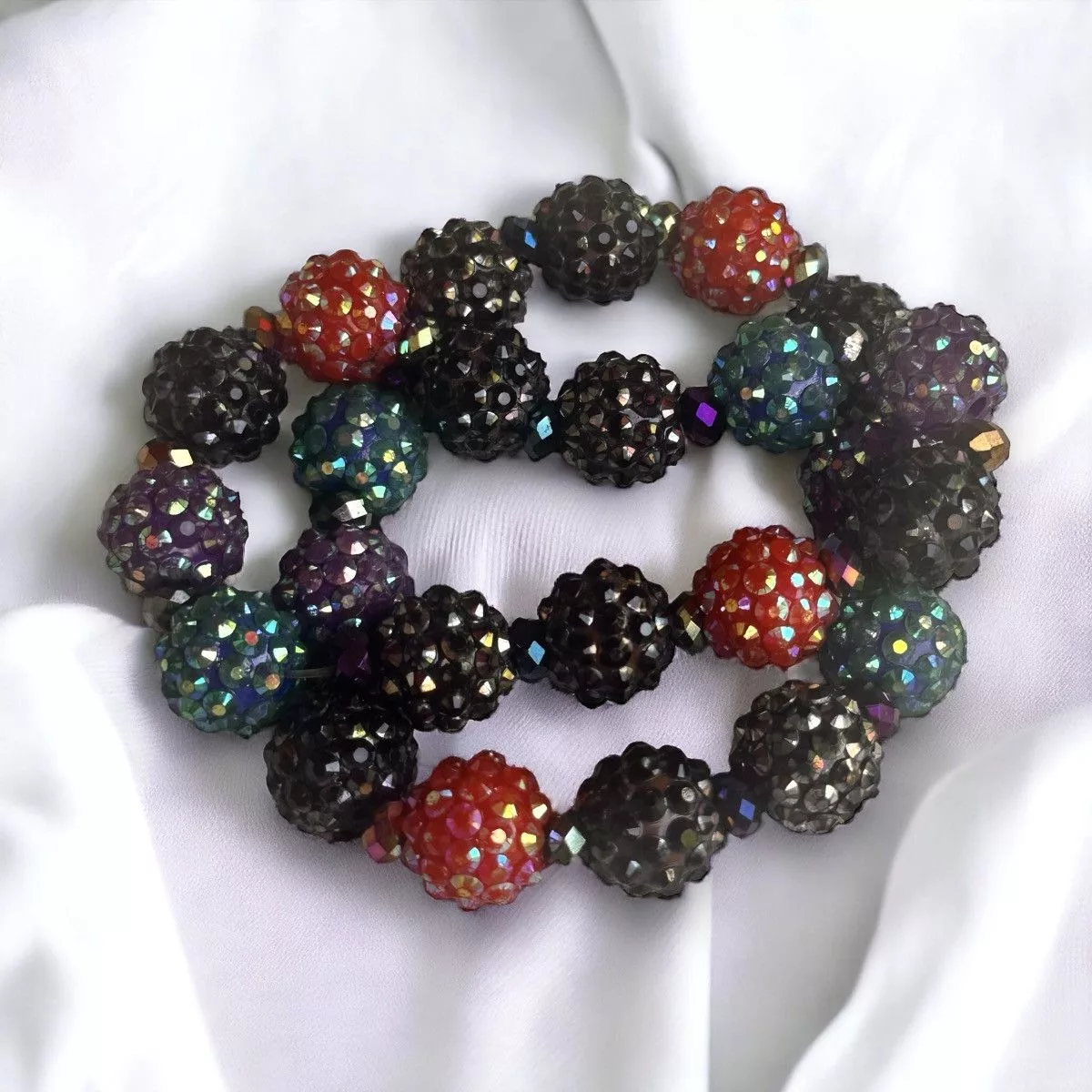 Other Bracelets Other Multicolor sparkly studded bead stretch bracelets