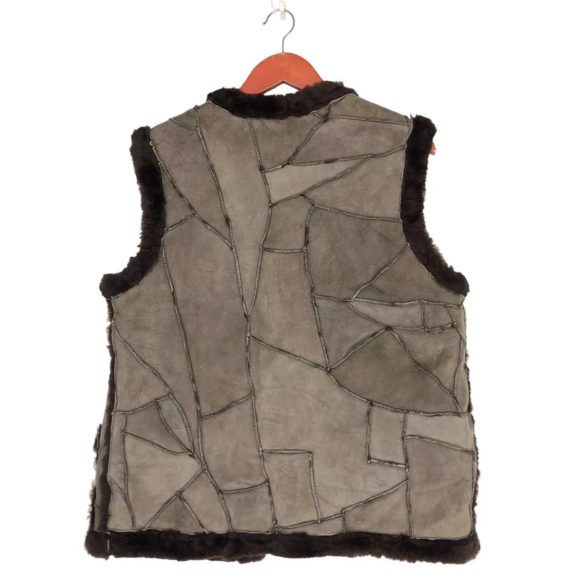 Vintage Vests Vintage Patchwork Vest Jacket Brown