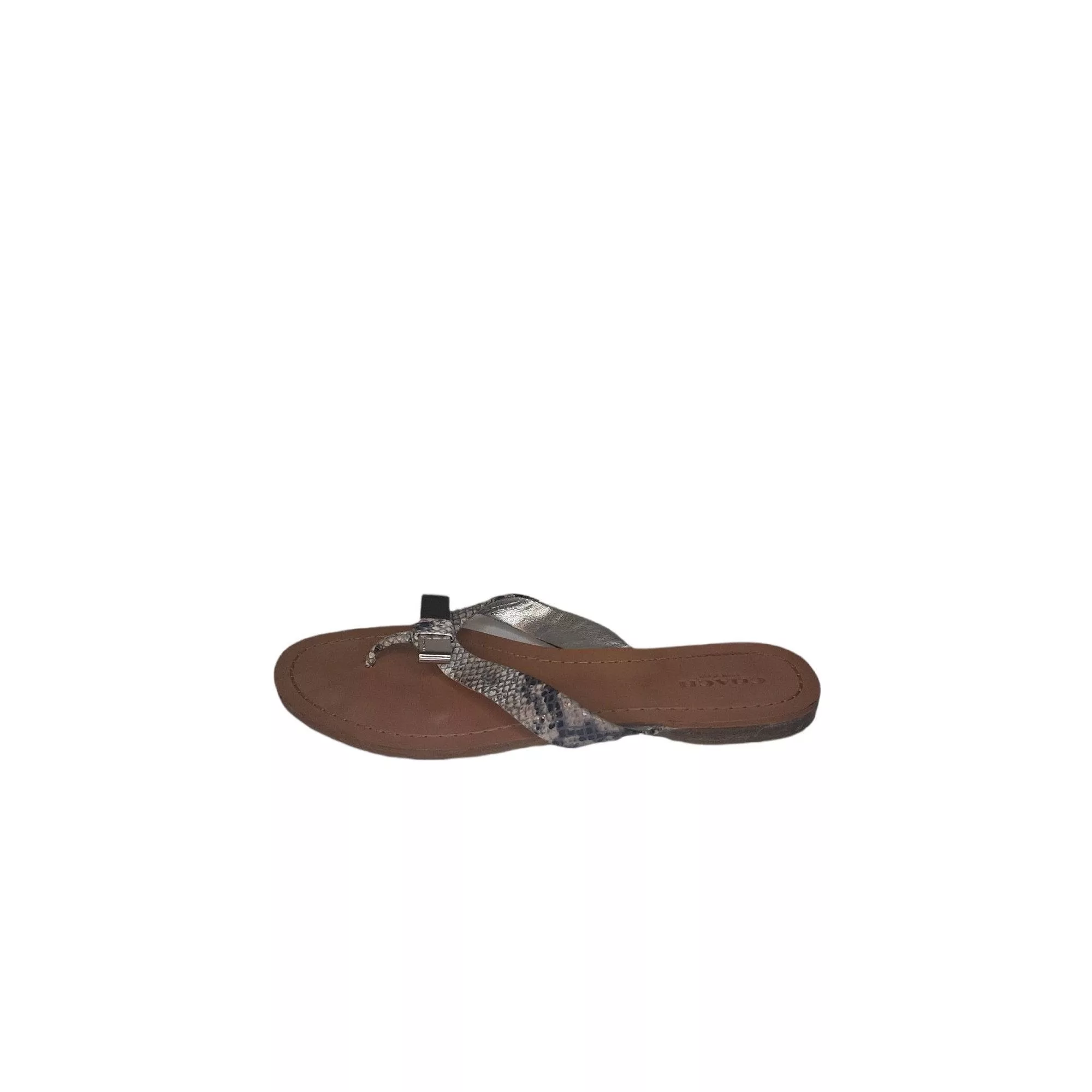 Coach Sandals Coach Sable Thong Sandals Women Sz 7.5 B Snakeskin Leather F Gray