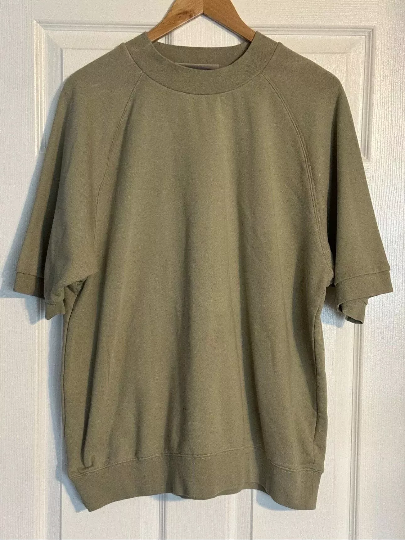 Essentials Short Sleeve T Shirts Fear of God Essentials Green Football T-Shirt Streetwear