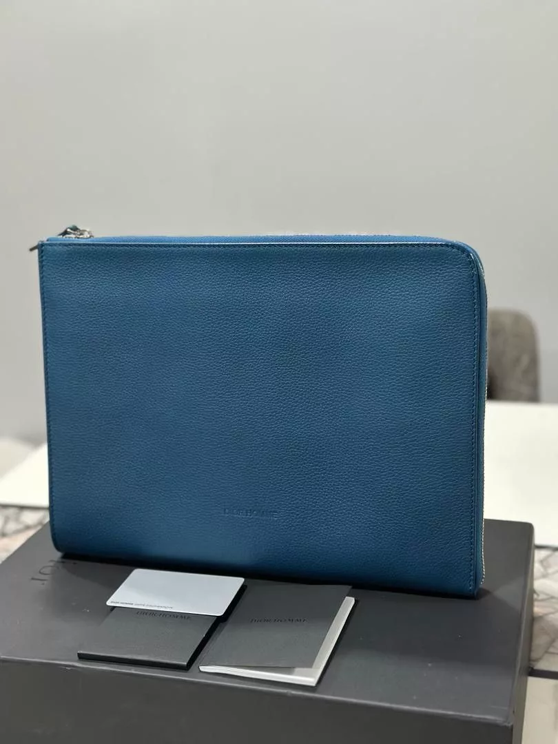 Dior Bags Luggage Authentic Dior Homme Clutch Document Blue