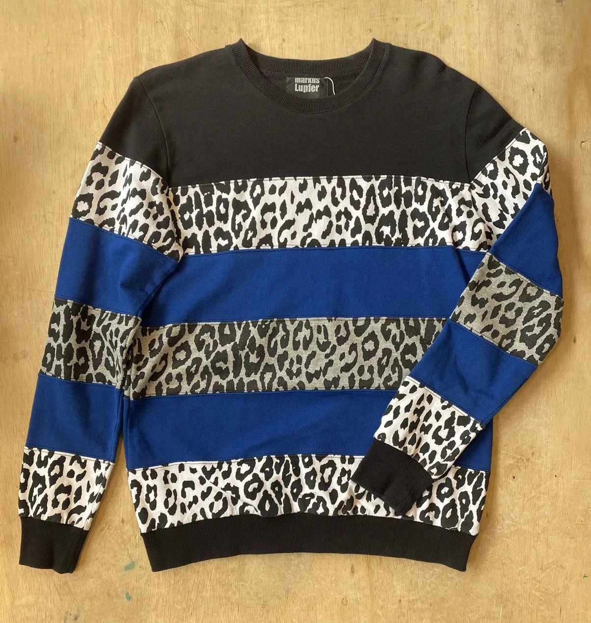 Markus Lupfer Sweatshirts Hoodies Markus Lupfer Leopard Sweatshirt Blue