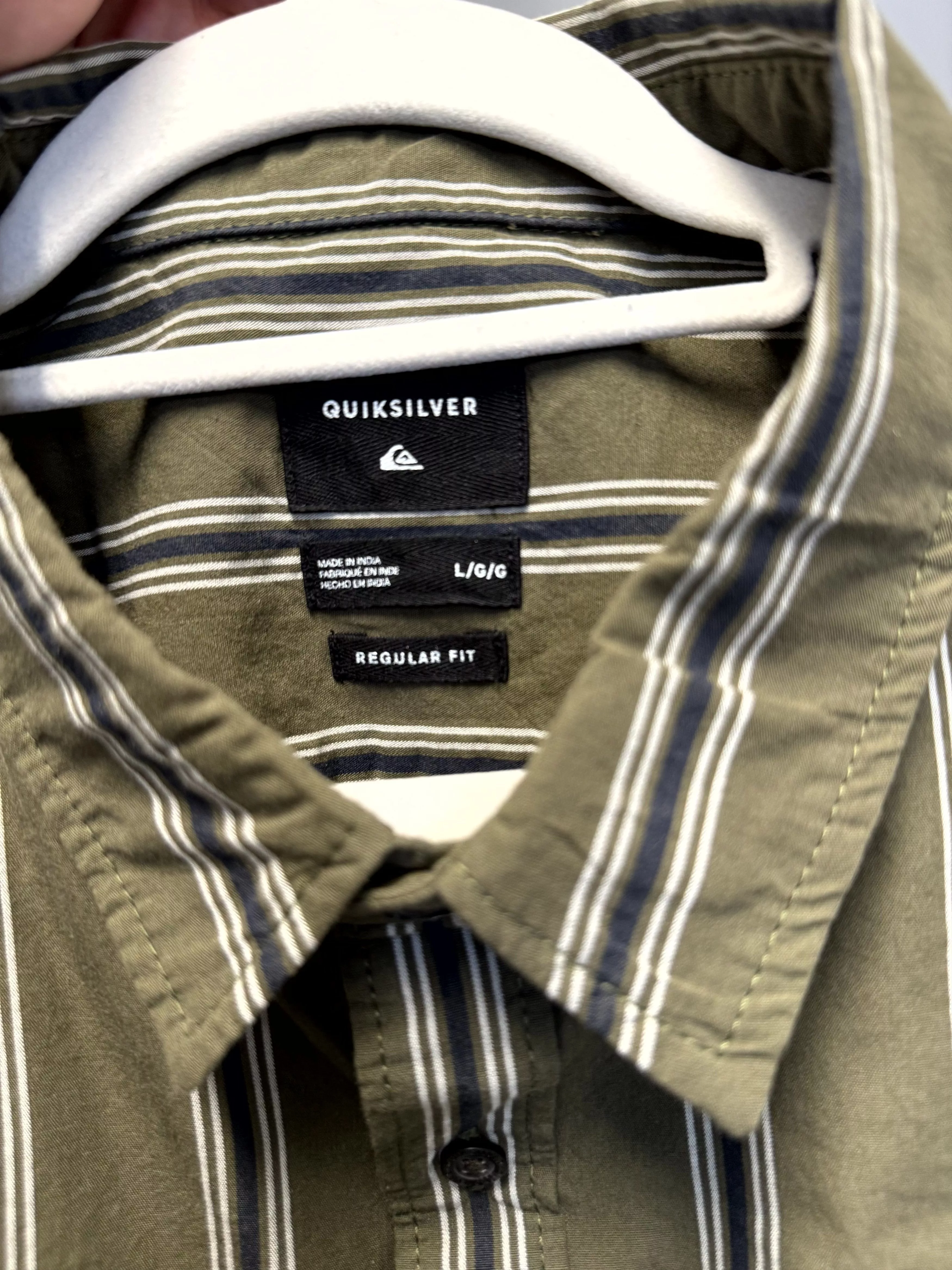 Quicksilver Shirts Button Ups Quicksilver × Quiksilver Quiksilver Green Button Up - Vertical Stripes