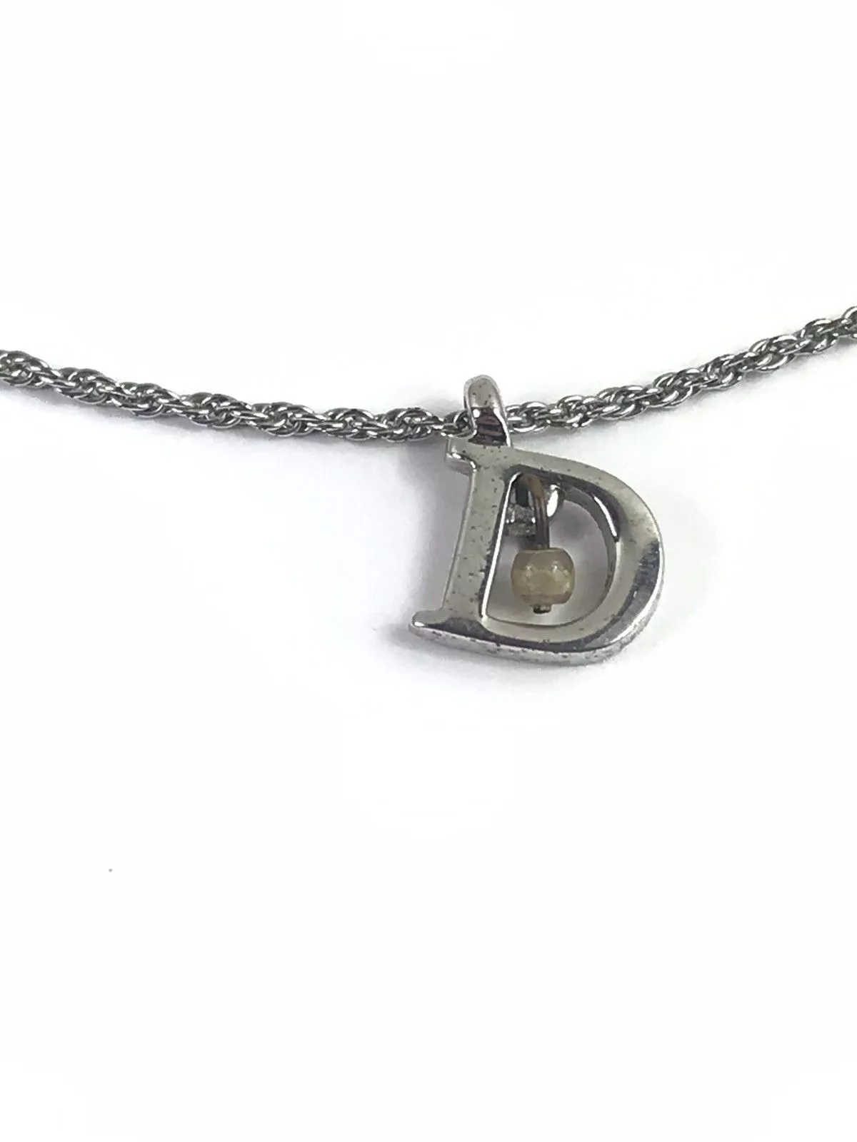 Dior Necklaces Dior D with Pearl Silver