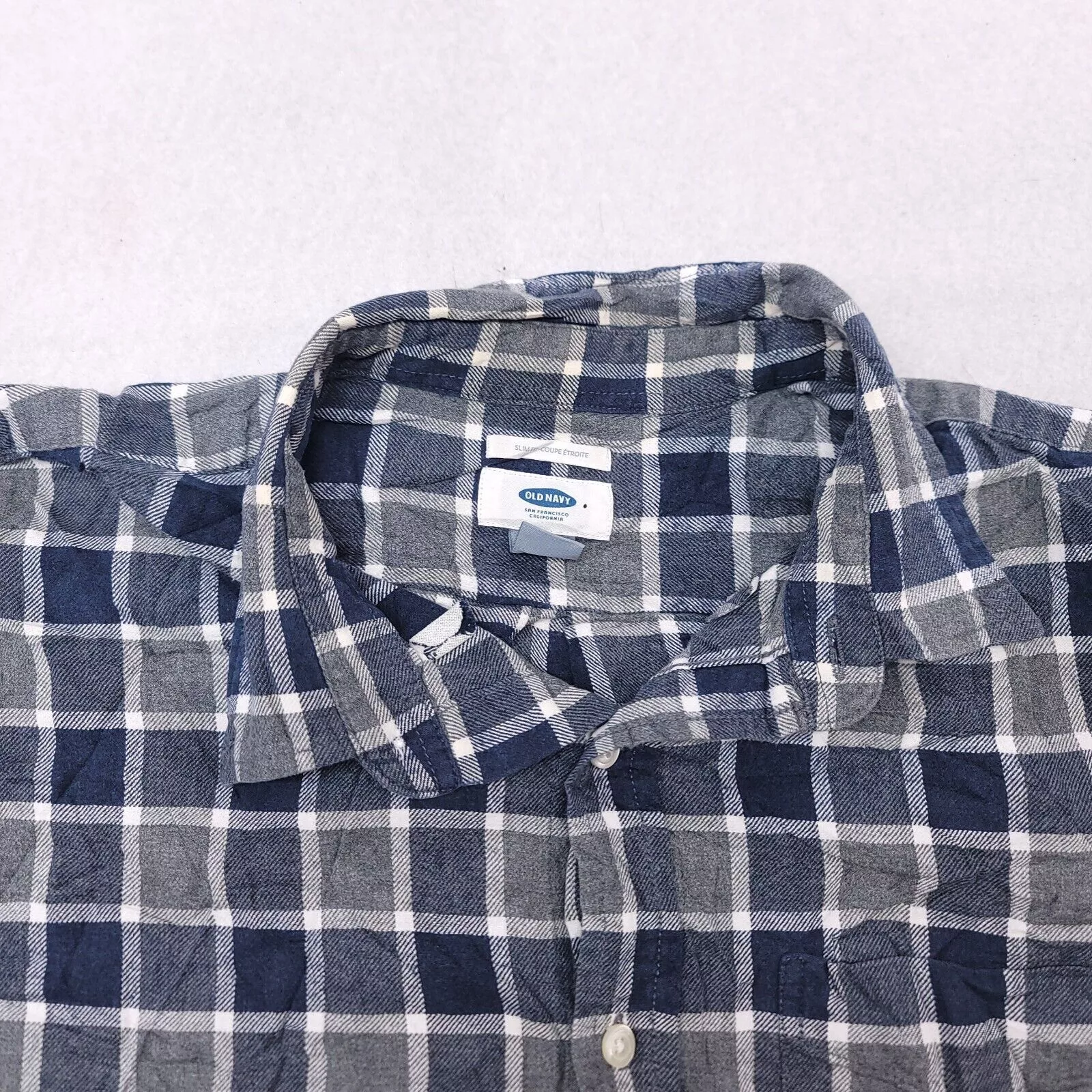 Old Navy Shirts Button Ups Old Navy Buffalo Check Flannel Shirt Mens Size Large L Blue